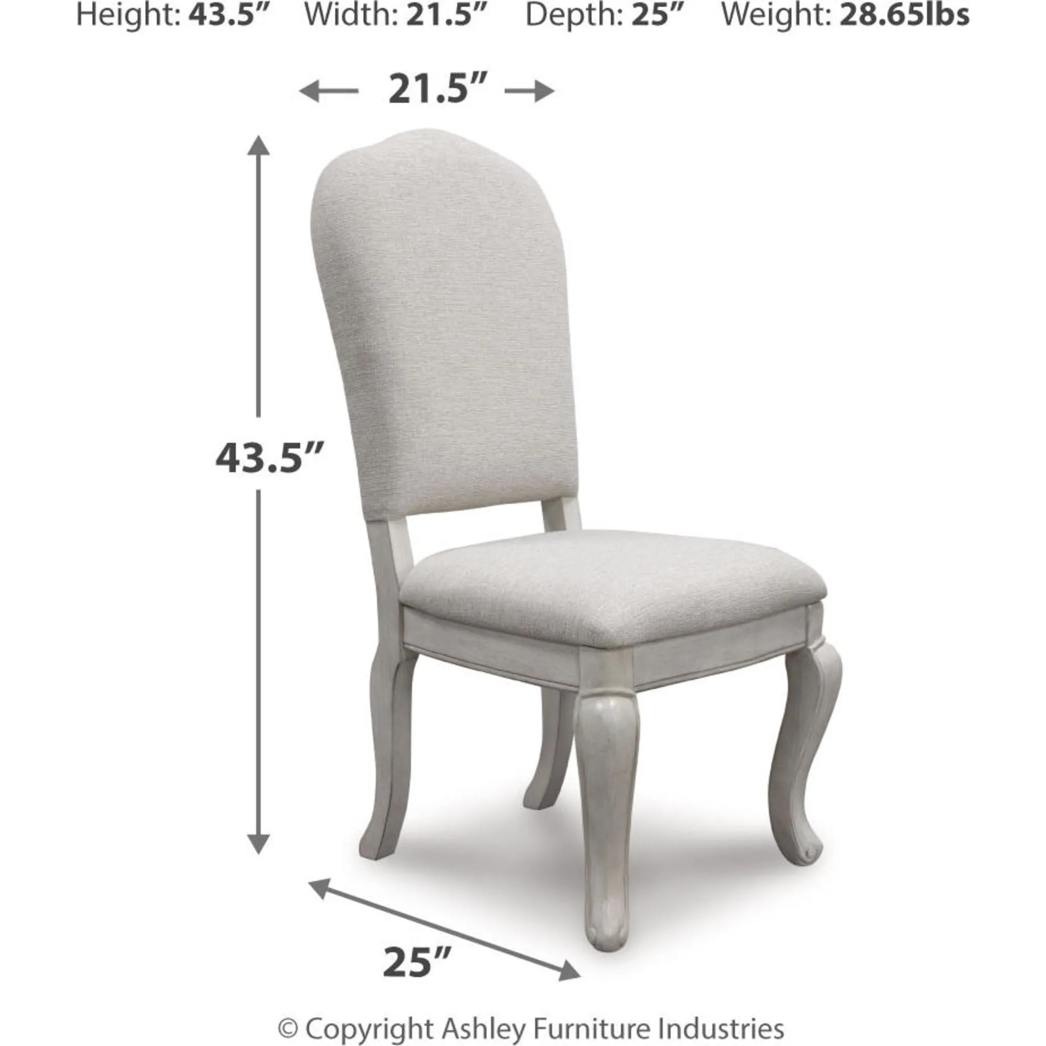 Arlendyne Side Chair - Antique White - (D980-01)