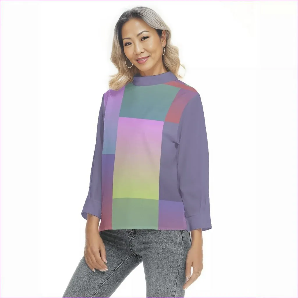 Paxx 2 Womens Back Buttoned Blouse