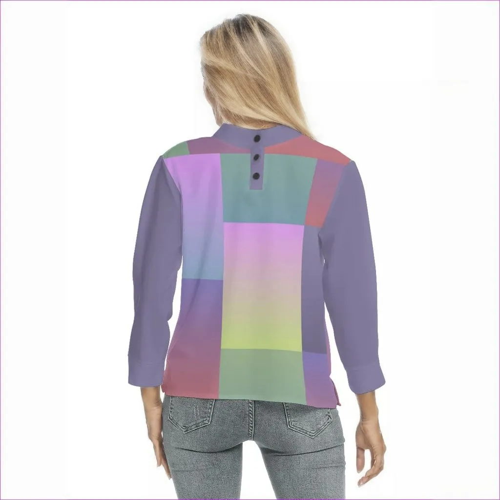 Paxx 2 Womens Back Buttoned Blouse